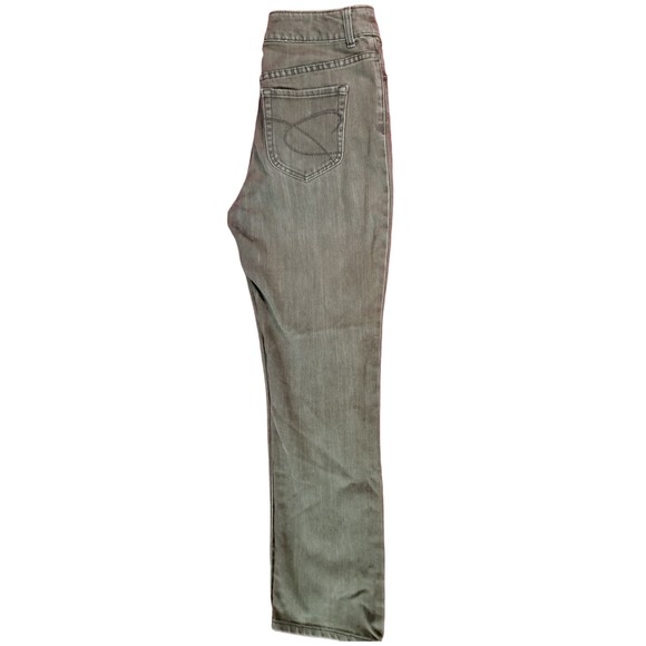 Chicos Platinum Ultimate Fit Jeans Lt Brown Embroider Stretch Sz 0.5 (6) Short - Picture 6 of 10